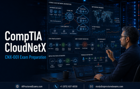 CompTIA CloudNetX CNX-001 exam preparation with a senior network architect designing hybrid-cloud connectivity, BGP routing, Zero Trust security, automation, monitoring and troubleshooting