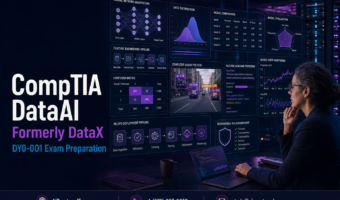 CompTIA DataAI formerly DataX DY0-001 exam preparation with a senior data scientist reviewing neural networks, model evaluation, feature engineering, computer vision, NLP, MLOps and responsible AI