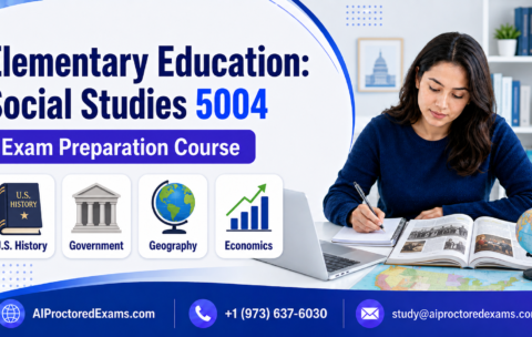 Praxis 5004 Elementary Education Social Studies exam preparation with U.S. history, government, geography, and economics resources