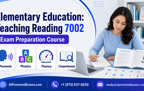 Praxis 7002 Elementary Education Teaching Reading exam preparation with phonemic awareness, phonics, fluency, and comprehension resources